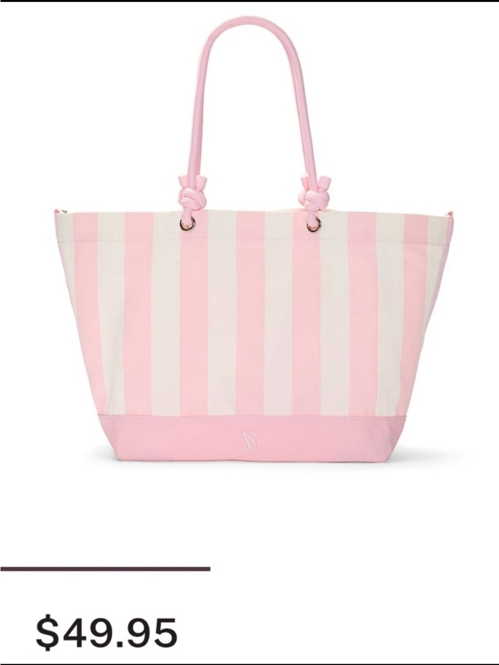 Victoria's Secret Pink & White Striped Tote